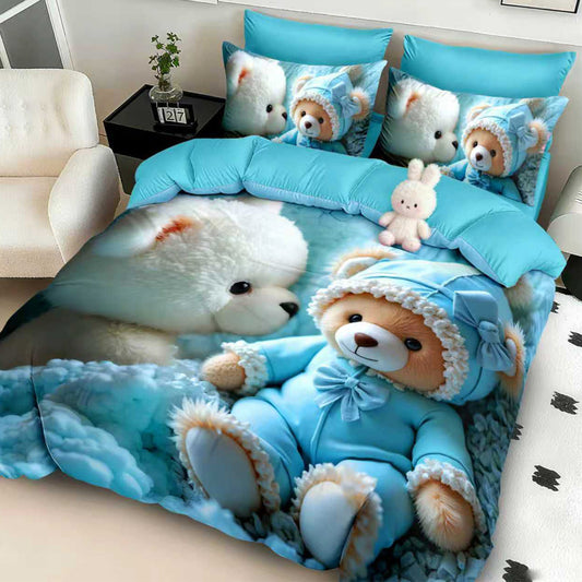 Σετ Σεντόνια Διπλά με λάστιχο, 100% Βαμβάκι, 6 τμχ, 5D-02