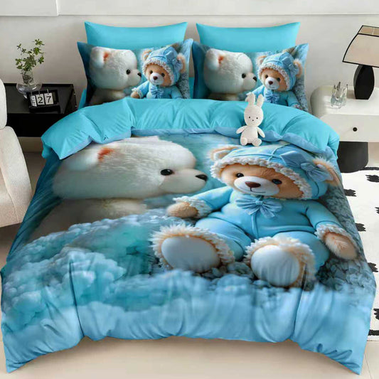 Σετ Σεντόνια Διπλά με λάστιχο, 100% Βαμβάκι, 6 τμχ, 5D-02