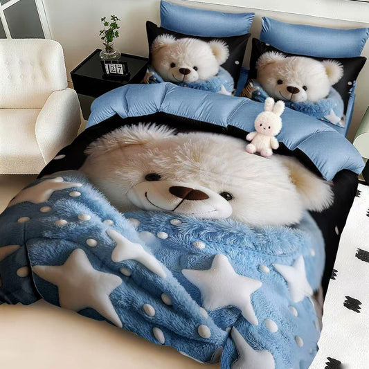 Σετ Σεντόνια Διπλά με λάστιχο, 100% Βαμβάκι, 6 τμχ, 5D-08