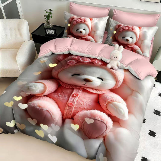 Σετ Σεντόνια Διπλά με λάστιχο, 100% Βαμβάκι, 6 τμχ, 5D-09