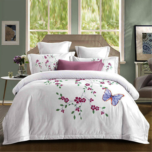 Σετ Σεντόνια Διπλά με λάστιχο 180 x 200, 100% Βαμβάκι, 4 τμχ, με κωδικό, BG80-05