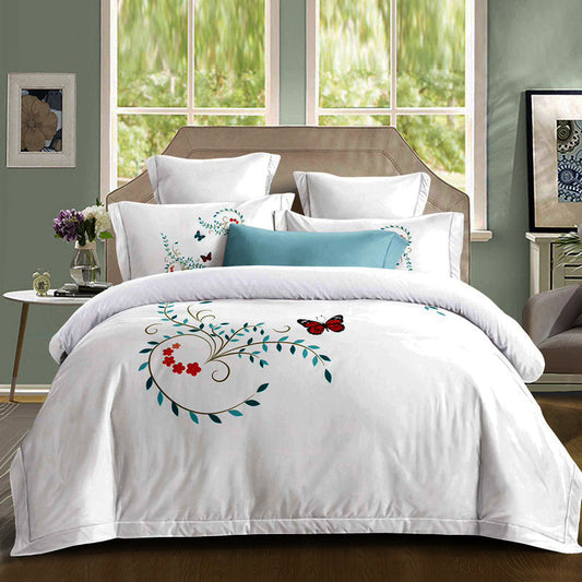 Σετ Σεντόνια Διπλά με λάστιχο 180 x 200, 100% Βαμβάκι, 4 τμχ, με κωδικό, BG80-06