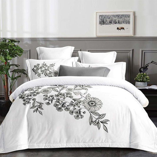 Σετ Σεντόνια Διπλά με λάστιχο 180 x 200, 100% Βαμβάκι, 4 τμχ, με κωδικό, BG80-15