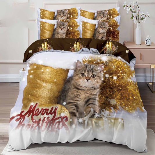 Χριστουγεννιατικα Σετ Σεντόνια μονό / διπλό, 100% Βαμβάκι, κωδικό Q2-10