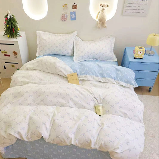 Μονά Σετ σεντόνια με λάστιχο, 100% Βαμβάκι, 4 τμχ. T60-148