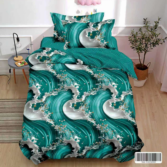 Μονά Σετ σεντόνια με λάστιχο, 100% Βαμβάκι, 4 τμχ. T60-162