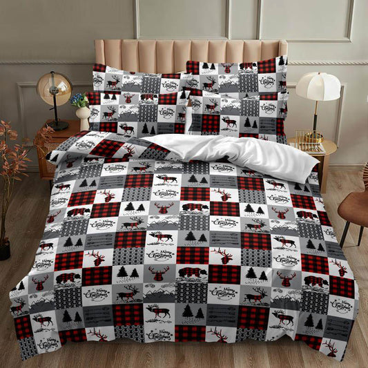 Χριστουγεννιατικα Σετ Σεντόνια Διπλά, 100% Βαμβάκι, κωδικό K-06