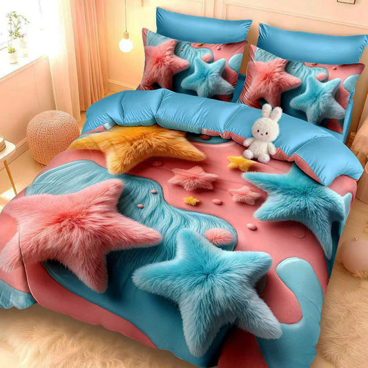 Σετ Σεντόνια Διπλά με λάστιχο, 100% Βαμβάκι, 6 τμχ, 5D-05