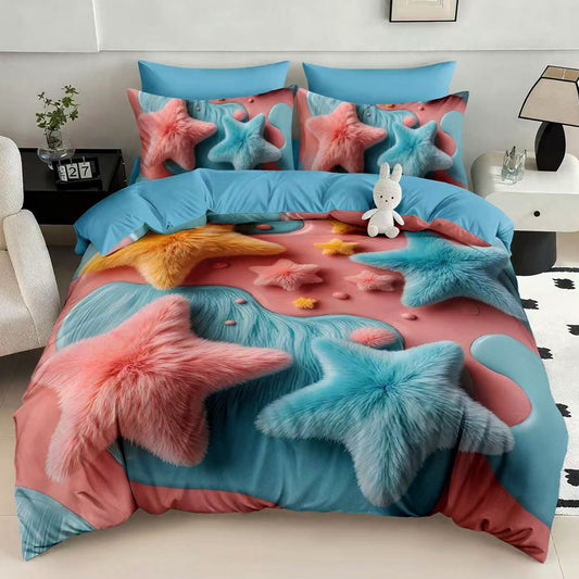 Σετ Σεντόνια Διπλά με λάστιχο, 100% Βαμβάκι, 6 τμχ, 5D-05