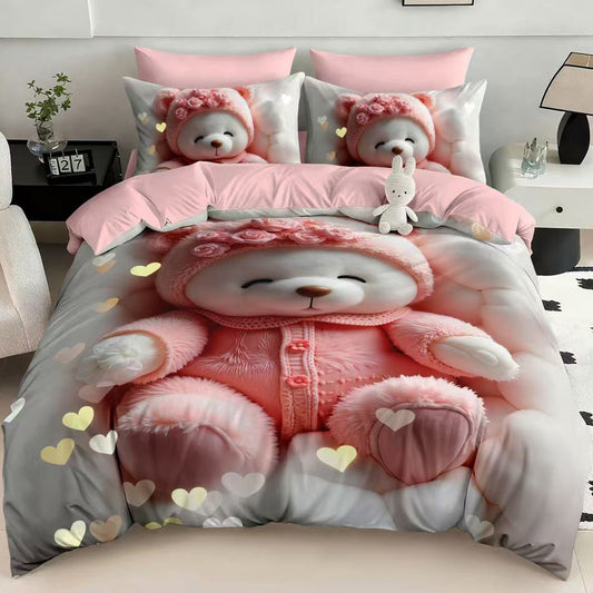 Σετ Σεντόνια Διπλά με λάστιχο, 100% Βαμβάκι, 6 τμχ, 5D-09