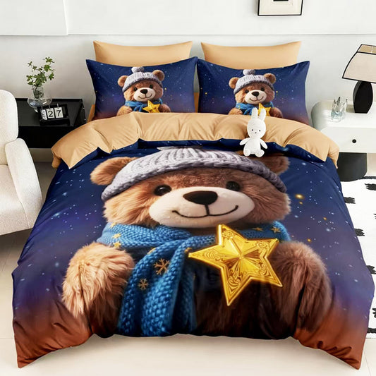 Σετ Σεντόνια Διπλά με λάστιχο, 100% Βαμβάκι, 6 τμχ, 5D-17