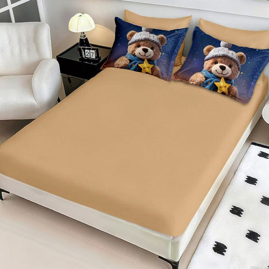 Σετ Σεντόνια Διπλά με λάστιχο, 100% Βαμβάκι, 6 τμχ, 5D-17