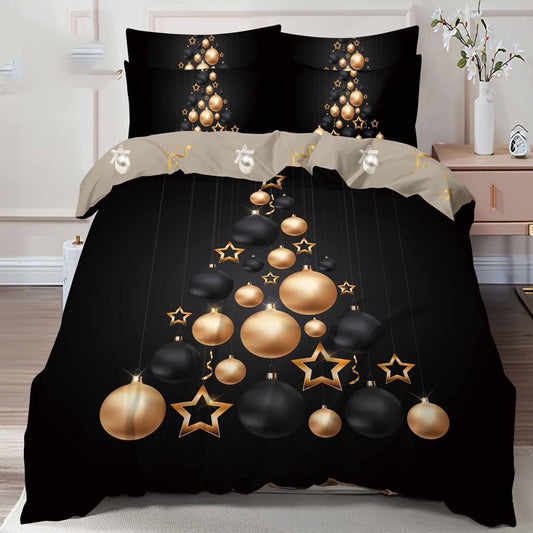 Μονό χριστουγεννιάτικο σετ από 100% βαμβάκι σε 4 τεμάχια με κωδικό QY-03