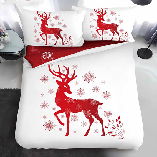 Μονό χριστουγεννιάτικο σετ από 100% βαμβάκι σε 4 τεμάχια με κωδικό QY-23