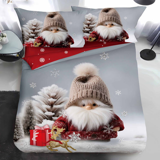 Μονό χριστουγεννιάτικο σετ από 100% βαμβάκι σε 4 τεμάχια με κωδικό QY-28