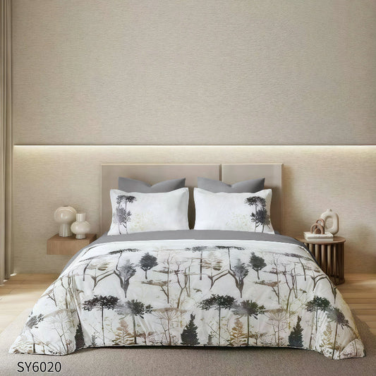 Σετ Σεντόνια Διπλά με λάστιχο, 100% Βαμβάκι, 6 τμχ, με κωδικό, SY6020