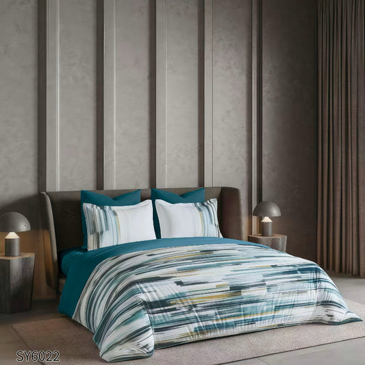 Σετ Σεντόνια Διπλά με λάστιχο, 100% Βαμβάκι, 6 τμχ, με κωδικό, SY6022