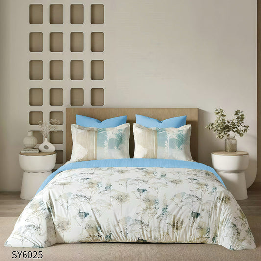 Σετ Σεντόνια Διπλά με λάστιχο, 100% Βαμβάκι, 6 τμχ, με κωδικό, SY6025