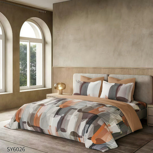 Σετ Σεντόνια Διπλά με λάστιχο, 100% Βαμβάκι, 6 τμχ, με κωδικό, SY6026