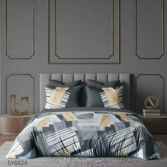 Σετ Σεντόνια Διπλά με λάστιχο, 100% Βαμβάκι, 6 τμχ, με κωδικό, SY6028