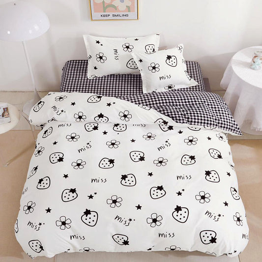 Μονά Σετ σεντόνια με λάστιχο, 100% Βαμβάκι, 4 τμχ. T60-106