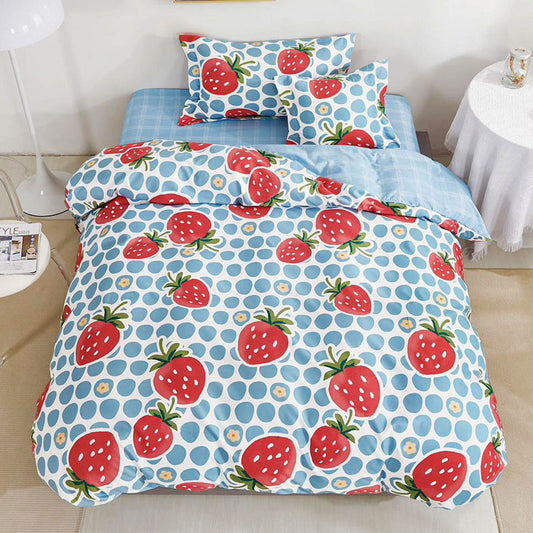 Μονά Σετ σεντόνια με λάστιχο, 100% Βαμβάκι, 4 τμχ. T60-114