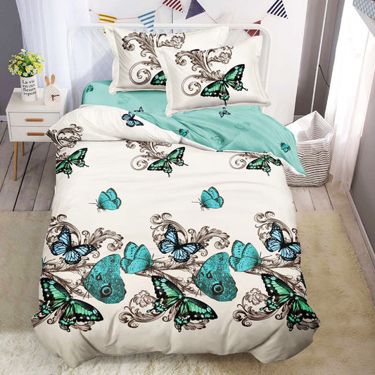 Μονά Σετ σεντόνια με λάστιχο, 100% Βαμβάκι, 4 τμχ. T60-133