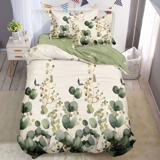 Μονά Σετ σεντόνια με λάστιχο, 100% Βαμβάκι, 4 τμχ. T60-142