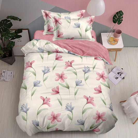 Μονά Σετ σεντόνια με λάστιχο, 100% Βαμβάκι, 4 τμχ. T60-154