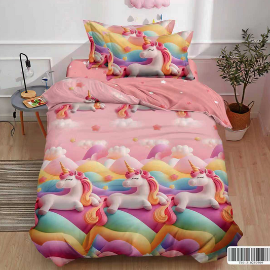 Μονά Σετ σεντόνια με λάστιχο, 100% Βαμβάκι, 4 τμχ. T60-158