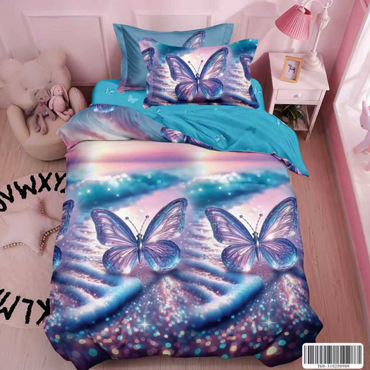 Μονά Σετ σεντόνια με λάστιχο, 100% Βαμβάκι, 4 τμχ. T60-163