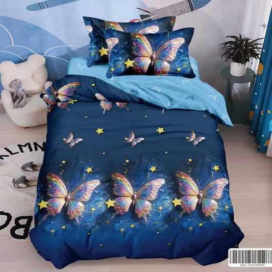 Μονά Σετ σεντόνια με λάστιχο, 100% Βαμβάκι, 4 τμχ. T60-164