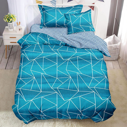 Μονά Σετ σεντόνια με λάστιχο, 100% Βαμβάκι, 4 τμχ. T60-34