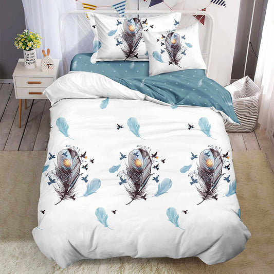 Μονά Σετ σεντόνια με λάστιχο, 100% Βαμβάκι, 4 τμχ.T60-38