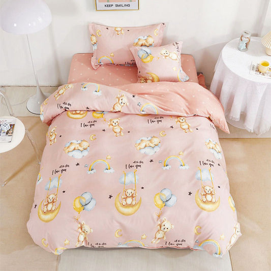 Μονά Σετ σεντόνια με λάστιχο, 100% Βαμβάκι, 4 τμχ. T60-91