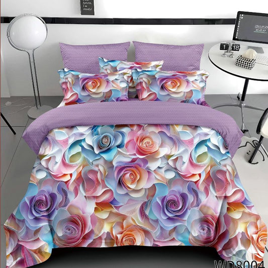 Σετ Σεντόνια Διπλά με λάστιχο 180 x 200, 100% Βαμβάκι, 4 τμχ, με κωδικό,WD8-04