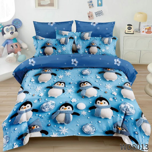 Σετ Σεντόνια Διπλά με λάστιχο 180 x 200, 100% Βαμβάκι, 4 τμχ, με κωδικό,WD8-13