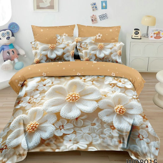 Σετ Σεντόνια Διπλά με λάστιχο 180 x 200, 100% Βαμβάκι, 4 τμχ, με κωδικό,WD8-15