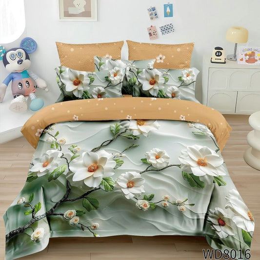 Σετ Σεντόνια Διπλά με λάστιχο 180 x 200, 100% Βαμβάκι, 4 τμχ, με κωδικό,WD8-16