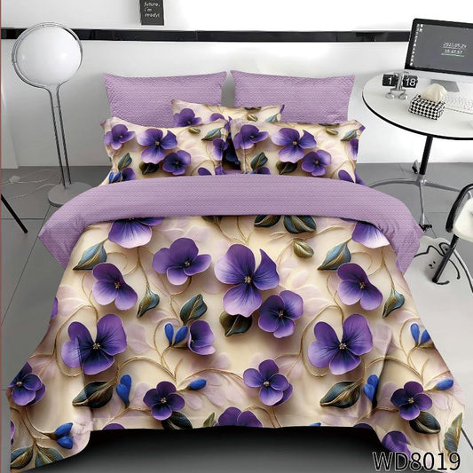 Σετ Σεντόνια Διπλά με λάστιχο 180 x 200, 100% Βαμβάκι, 4 τμχ, με κωδικό,WD8-19