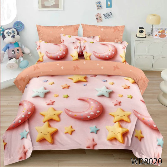 Σετ Σεντόνια Διπλά με λάστιχο 180 x 200, 100% Βαμβάκι, 4 τμχ, με κωδικό,WD8-20