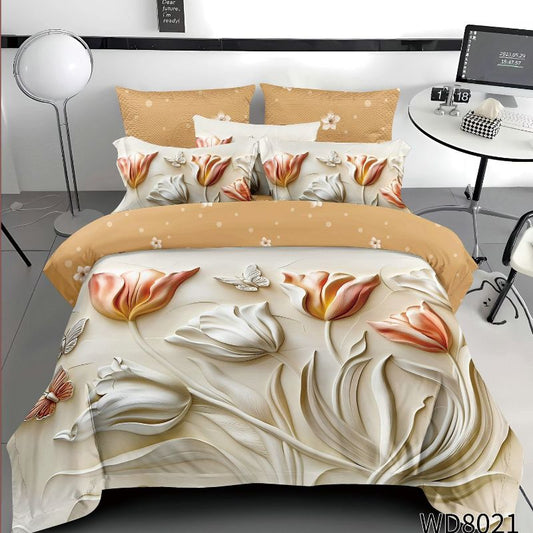 Σετ Σεντόνια Διπλά με λάστιχο 180 x 200, 100% Βαμβάκι, 4 τμχ, με κωδικό,WD8-21