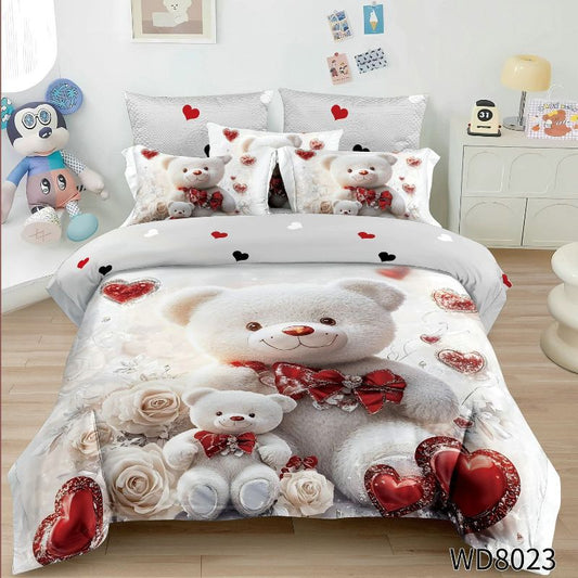 Σετ Σεντόνια Διπλά με λάστιχο 180 x 200, 100% Βαμβάκι, 4 τμχ, με κωδικό,WD8-23