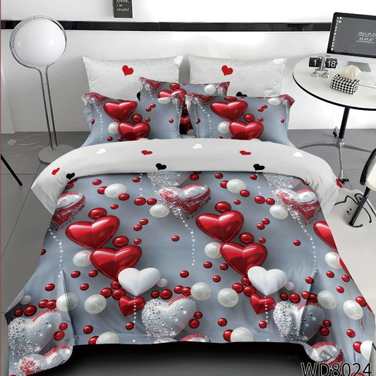 Σετ Σεντόνια Διπλά με λάστιχο 180 x 200, 100% Βαμβάκι, 4 τμχ, με κωδικό,WD8-24