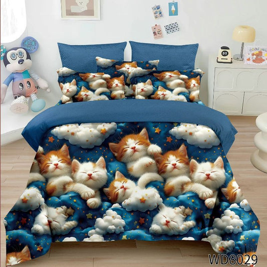 Σετ Σεντόνια Διπλά με λάστιχο 180 x 200, 100% Βαμβάκι, 4 τμχ, με κωδικό,WD8-29