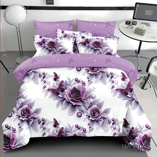 Σετ Σεντόνια Διπλά με λάστιχο 180 x 200, 100% Βαμβάκι, 4 τμχ, με κωδικό,WD8-05