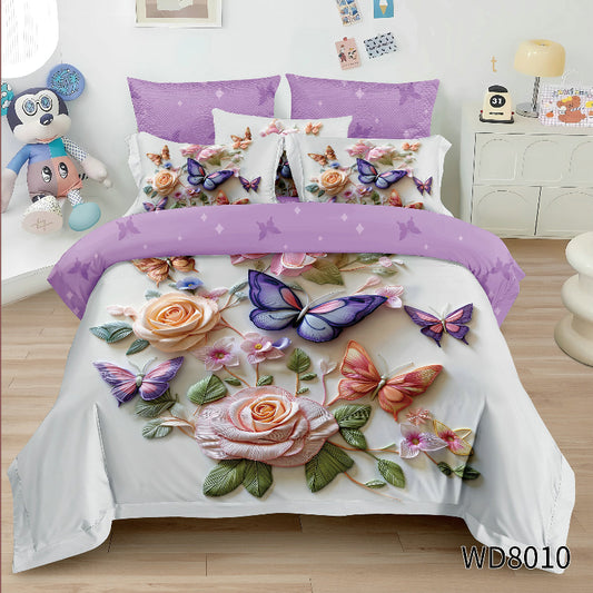 Σετ Σεντόνια Διπλά με λάστιχο 180 x 200, 100% Βαμβάκι, 4 τμχ, με κωδικό,WD8-10