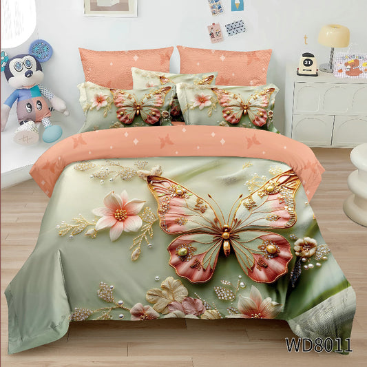 Σετ Σεντόνια Διπλά με λάστιχο 180 x 200, 100% Βαμβάκι, 4 τμχ, με κωδικό,WD8-11