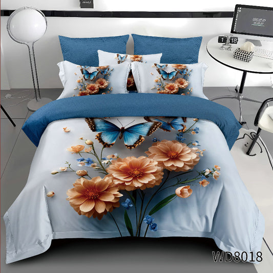 Σετ Σεντόνια Διπλά με λάστιχο 180 x 200, 100% Βαμβάκι, 4 τμχ, με κωδικό,WD8-18