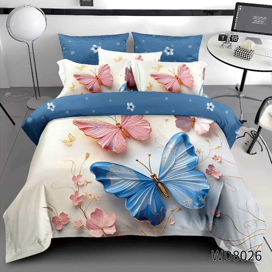 Σετ Σεντόνια Διπλά με λάστιχο 180 x 200, 100% Βαμβάκι, 4 τμχ, με κωδικό,WD8-26